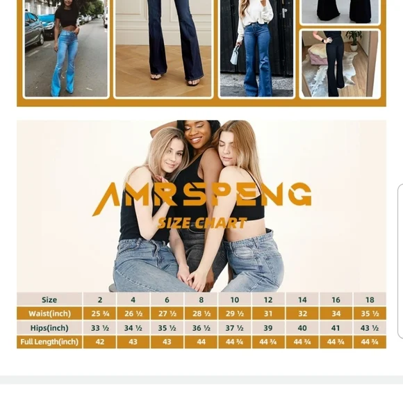 Fitted Bell Bottom Flare Jeans Y2K- Black - Picture 7 of 9